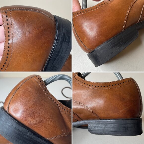 Stacy Adams Mens Leather Wingtip Oxford Shoes Size 9.5 - Picture 10 of 16